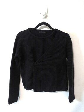 Black Double Button Adjustable Sweater